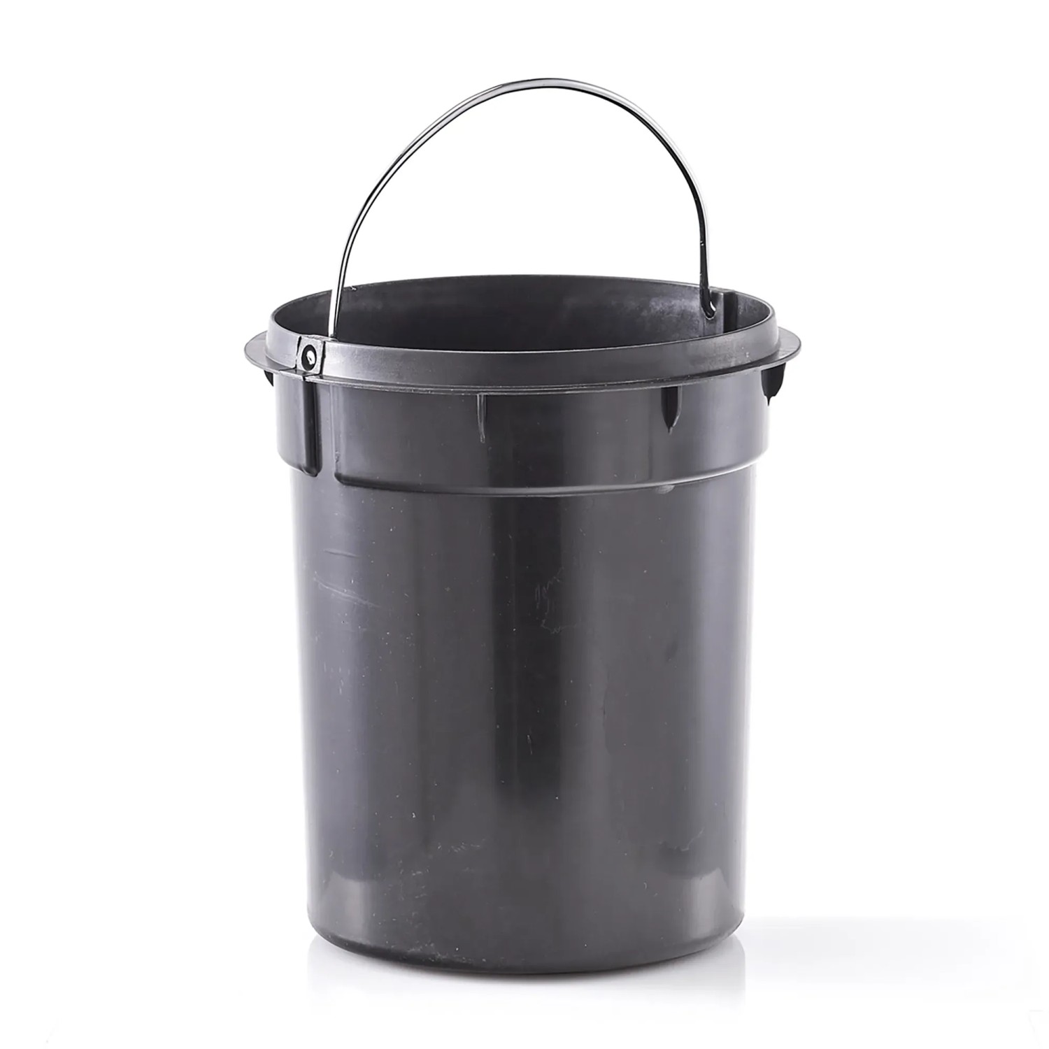 Schwarzer Zeller Kosmetikeimer aus Metall, 3 Liter, mit Tragegriff.