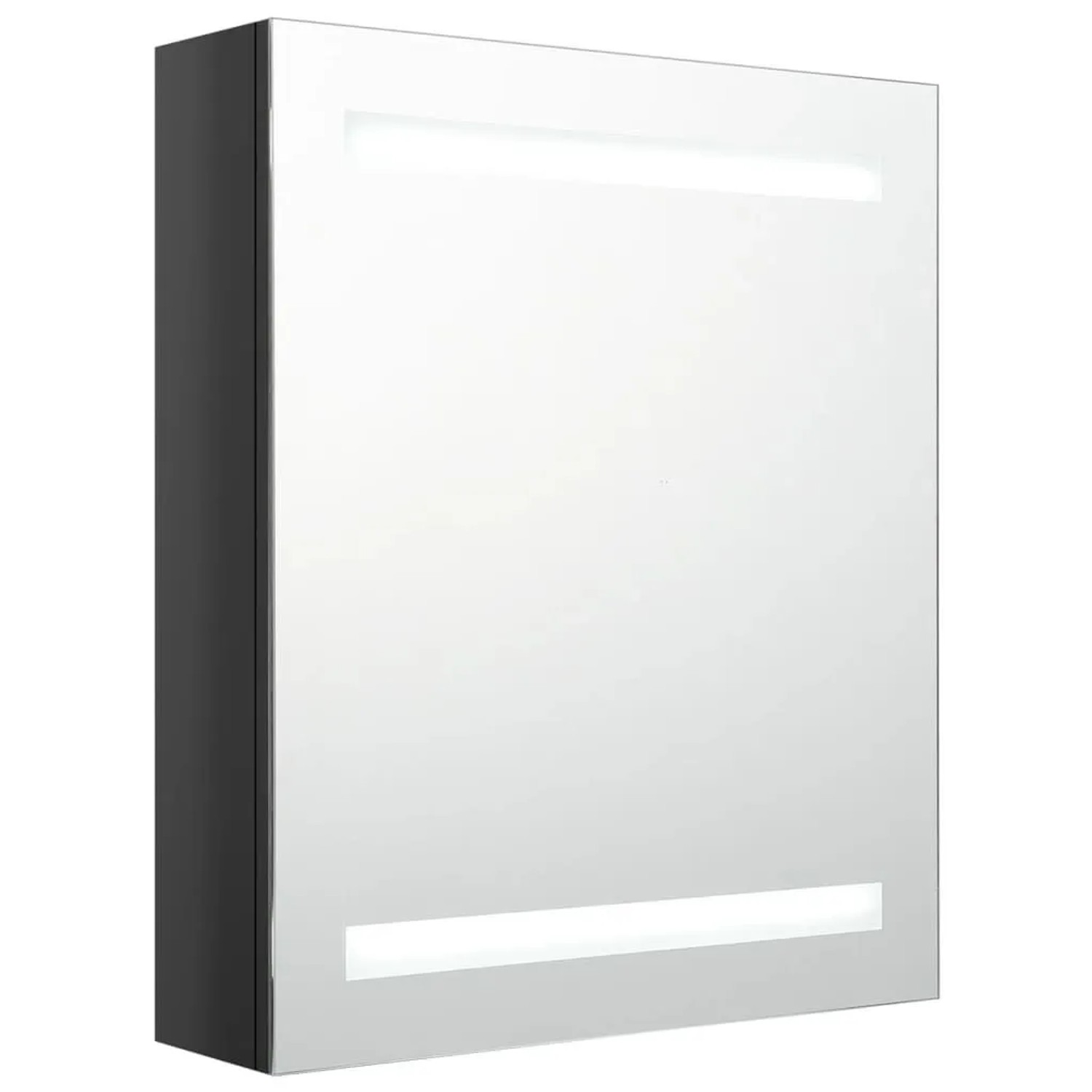 vidaXL LED-Bad-Spiegelschrank Glänzendes Schwarz 50x14x60 cm 326481 günstig online kaufen