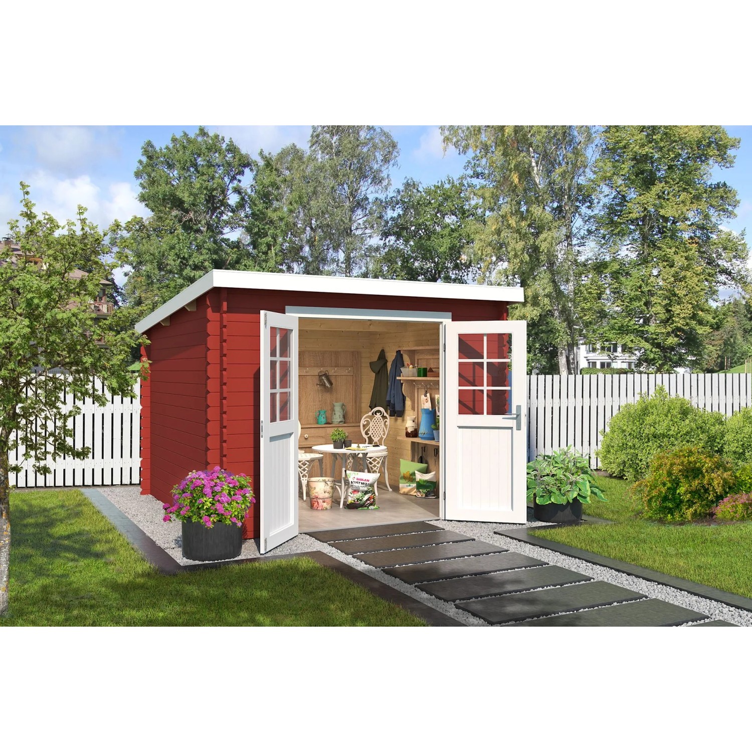 Lasita Gartenhaus San Jose 275 Schwedenrot 275 cm x 275 cm