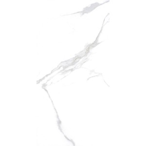 Weiße Bodenfliese Marmore Carrara Feinsteinzeug mit grauer Marmorierung, 30x60 cm.