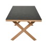 Rechteckiger Siena Garden Gartentisch aus Teakholz, 90x200 cm, mit modernem X-förmigen Untergestell.
