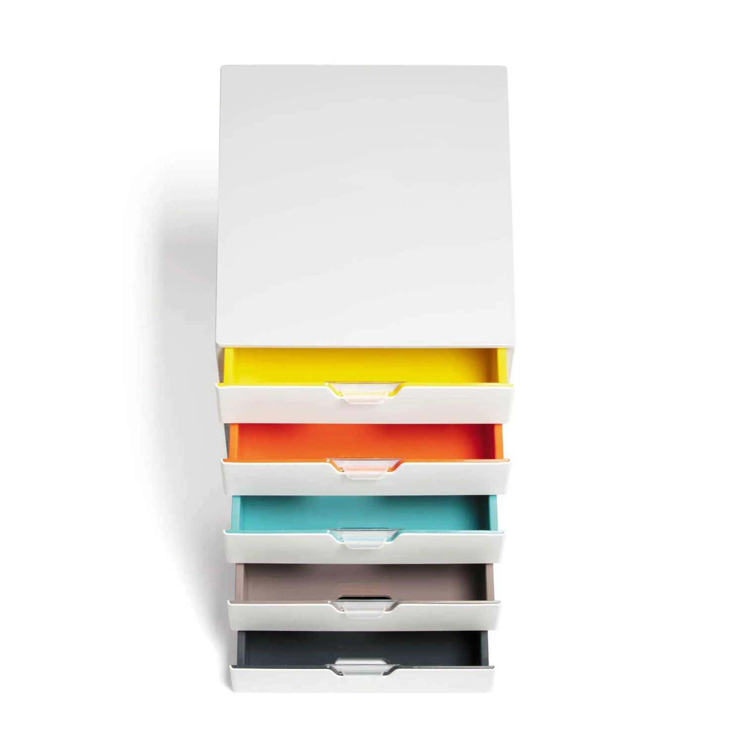 Durable Schubladenbox A4 Varicolor mit 5 bunten Fächern zur Büro- und Schreibtischorganisation.