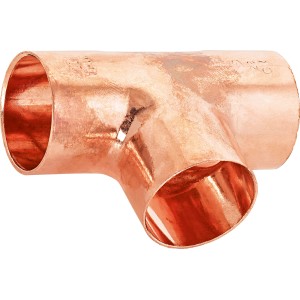 Kupfer Löt-T-Stück, Durchmesser 28 mm, für Kupferrohr-Verbindungen.