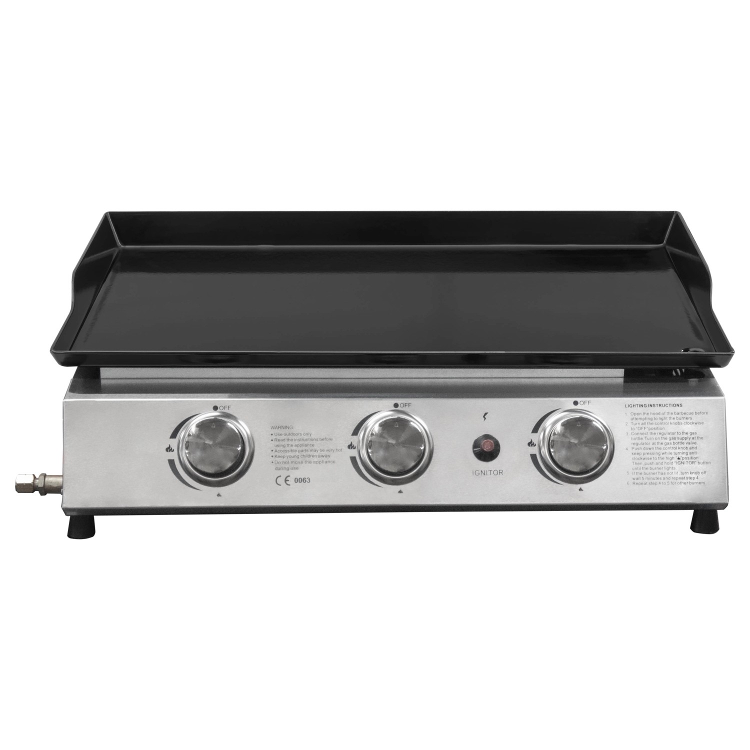 Justus BBQ Grill Plancha 3 Brenner Edelstahl / Schwarz