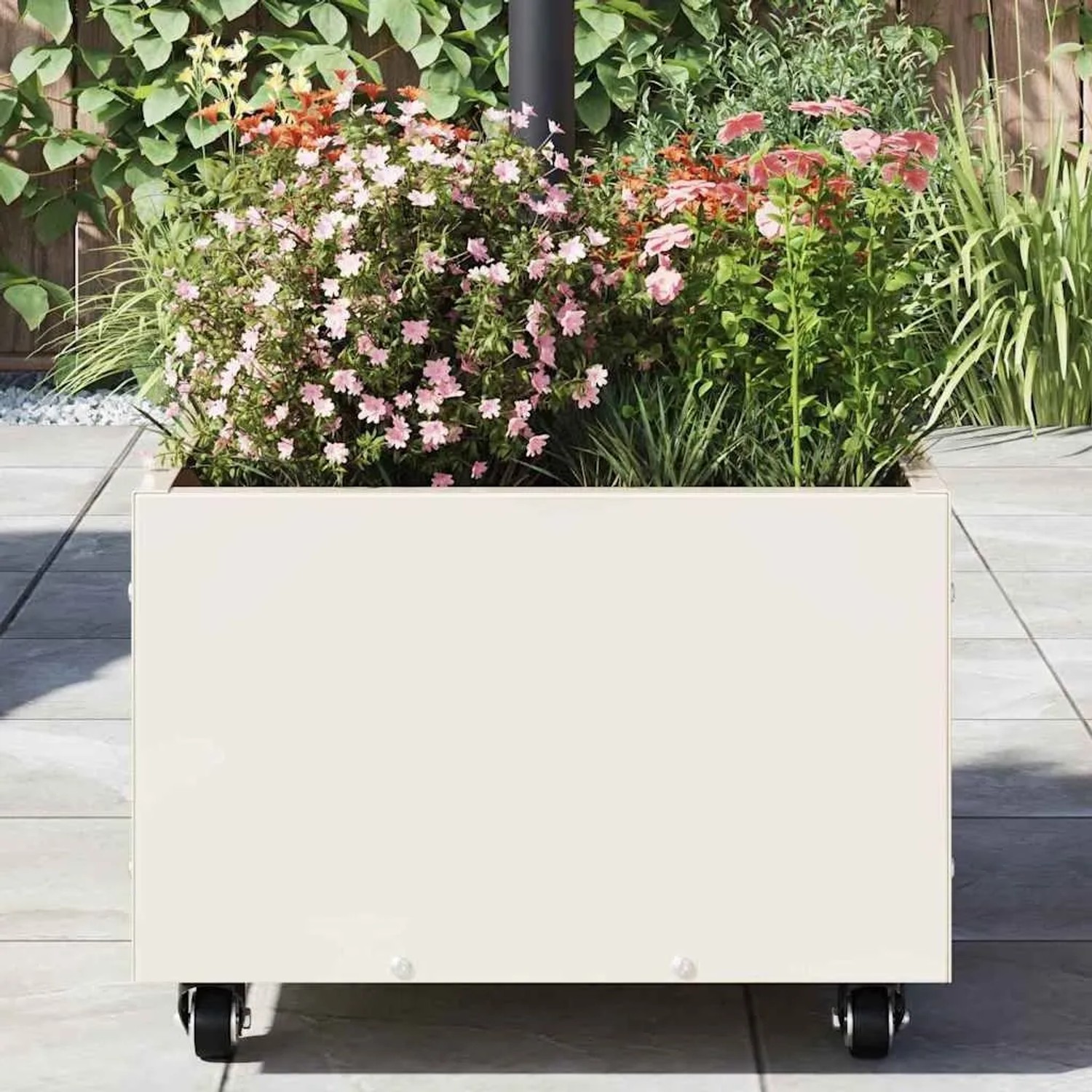 vidaXL Sonnenschirmständer Weiß 45 x 45 x 45 cm Stahl 42010369_4