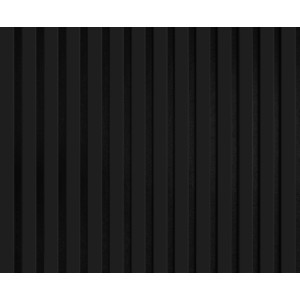 Schwarzes, mattes Akustikpaneel Foliert 56,1x240cm mit vertikalen Lamellen für Wand- und Deckenverkleidung.