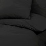 Schwarzes vidaXL Bettwäsche-Set (200x200 cm) aus Baumwolle mit Kissenbezügen.