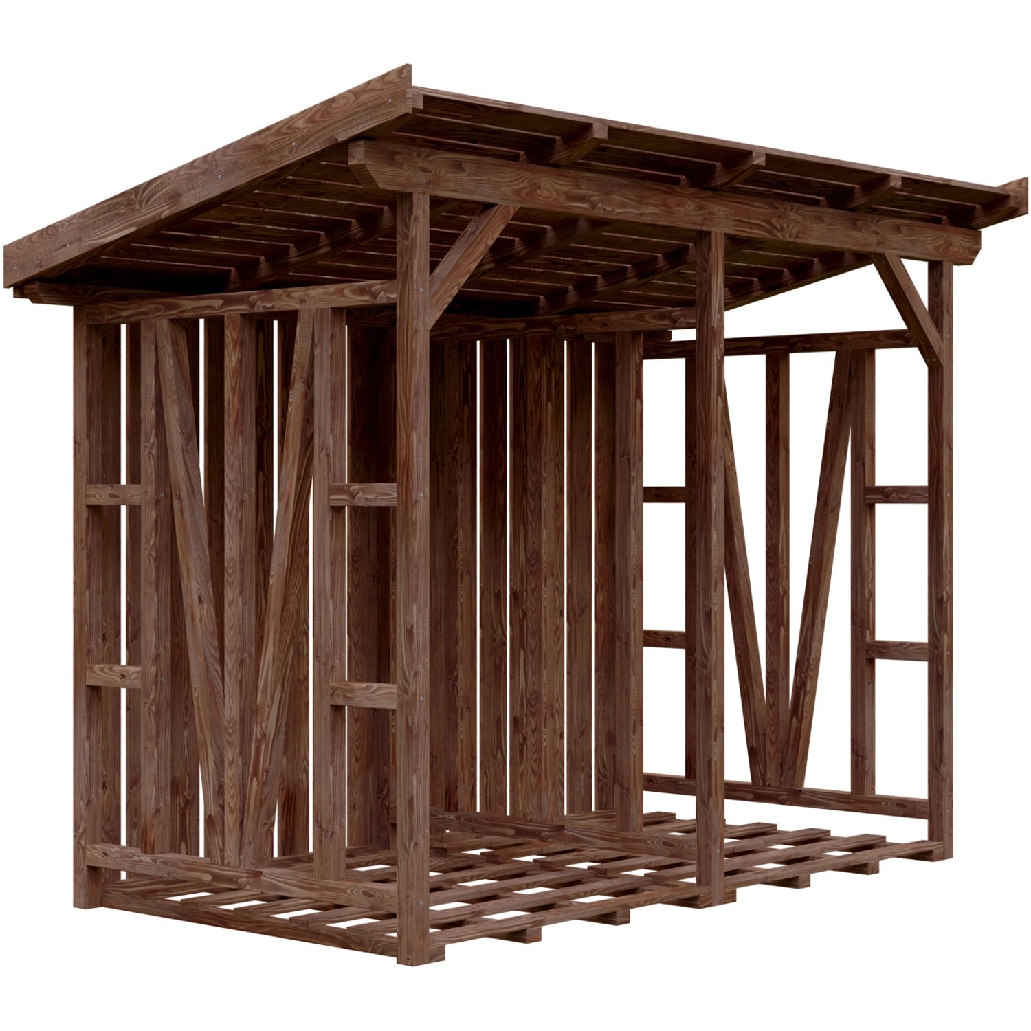 Skan Holz Holzunterstand Max 1 300 cm x 160 cm Nussbaum günstig online kaufen