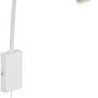 Weiße Briloner LED-Bettleuchte Tusi mit Flexarm und Touchfunktion als Wandlampe.