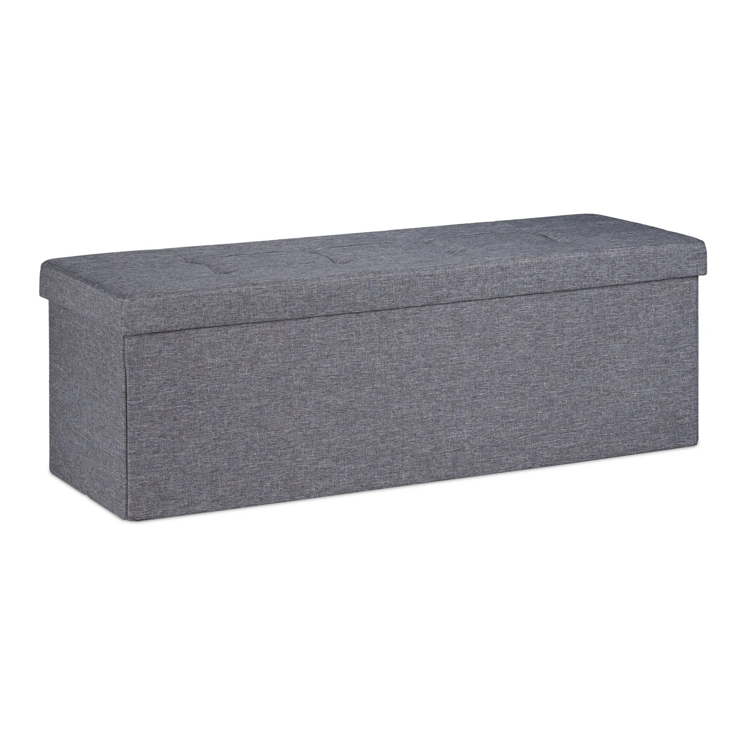Relaxdays Sitzbank MDF Dunkelgrau Faltbar 3 Fächer 114 cm x 37,5 cm x 38,5 cm