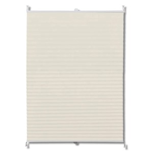 Cremefarbenes Plissee Rollo 50x150cm für Fenster, Licht- und Sichtschutz.