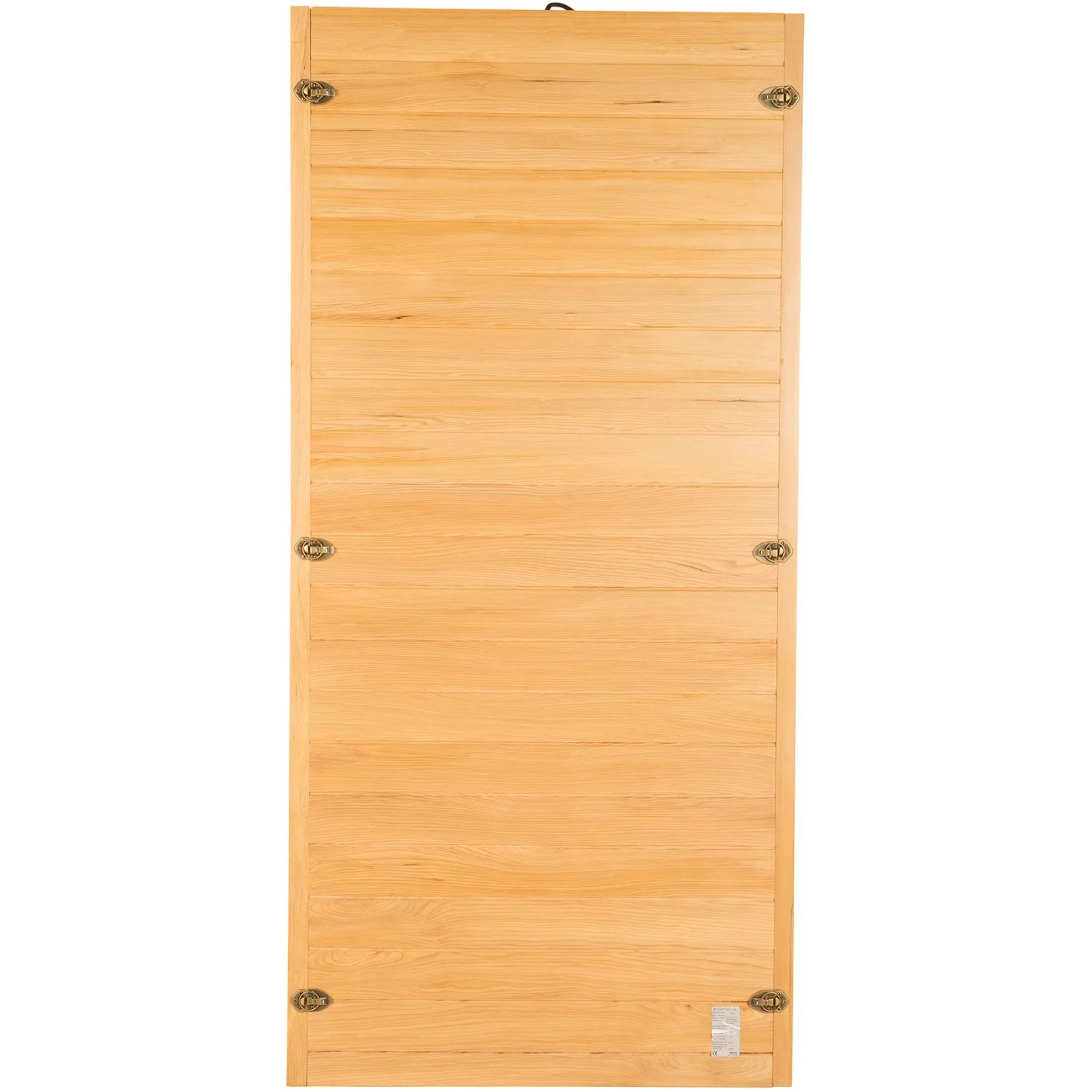 Redsun Deluxe Infrarotkabine aus Tannenholz, naturbelassen, für 1 Person. Detailansicht der Holzstruktur.