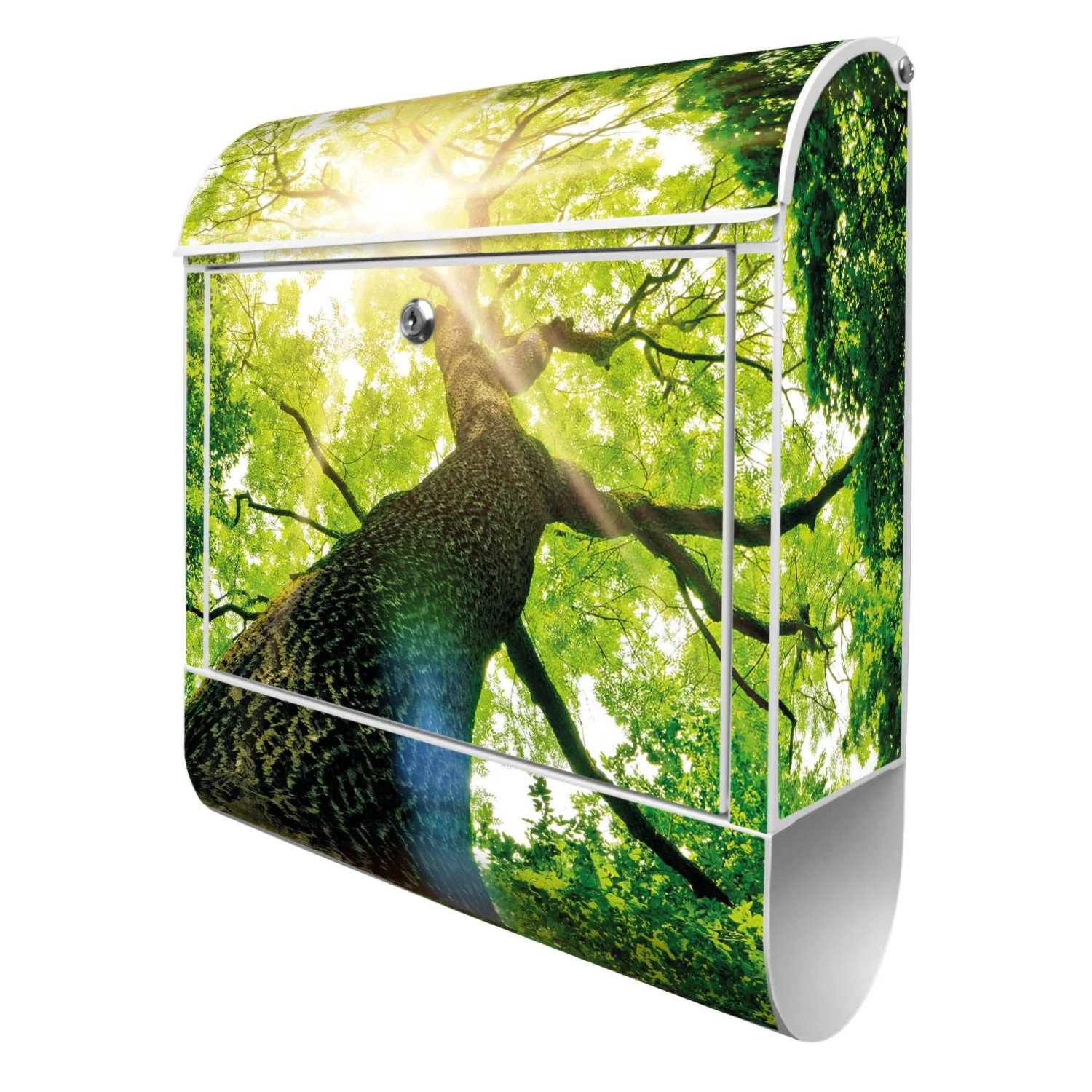 Banjado Design Briefkasten Weiß Pulverbeschichtet 39x47x14cm 2 Schlüssel Mi günstig online kaufen