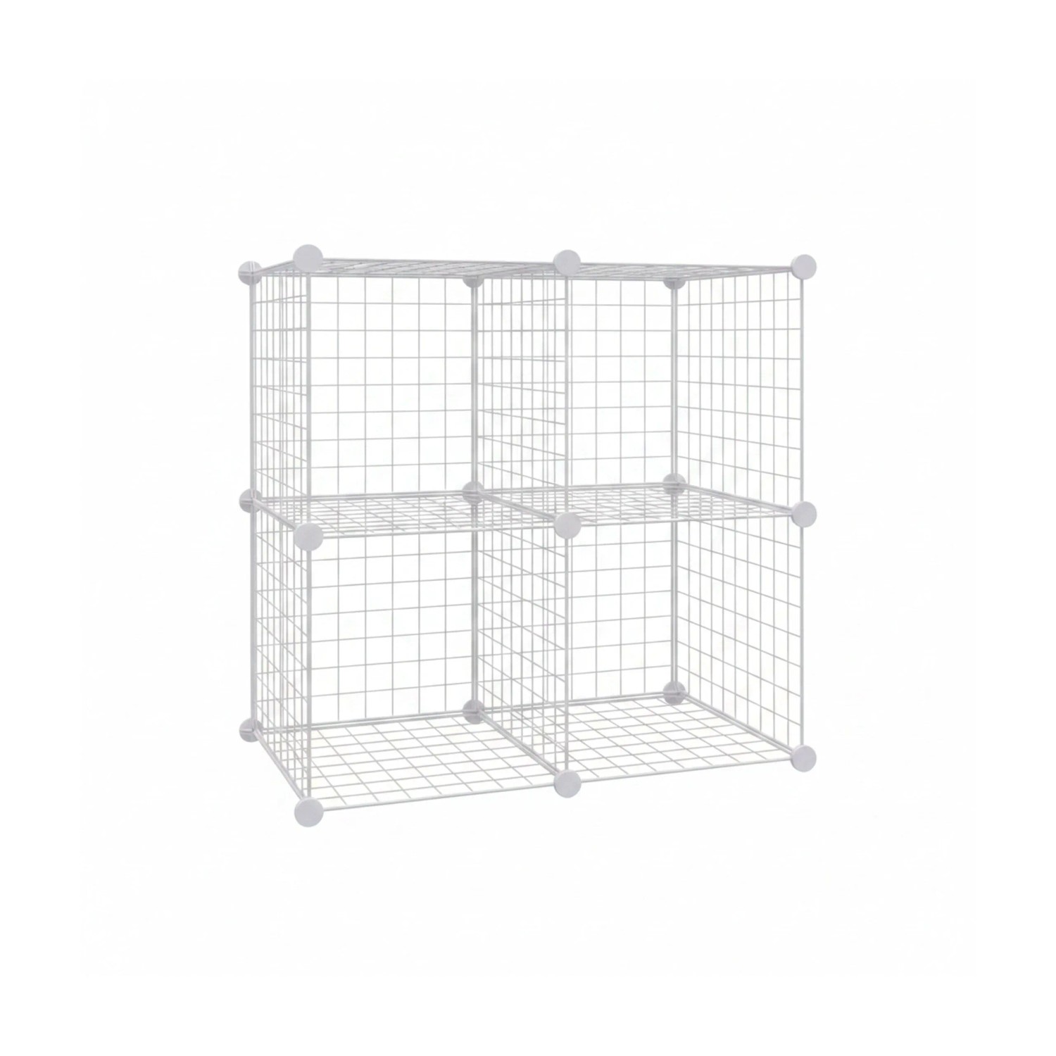 Relaxdays Steckregal Stahl Weiß 4 Würfel Stecksystem 75 cm x 75 cm x 37 cm