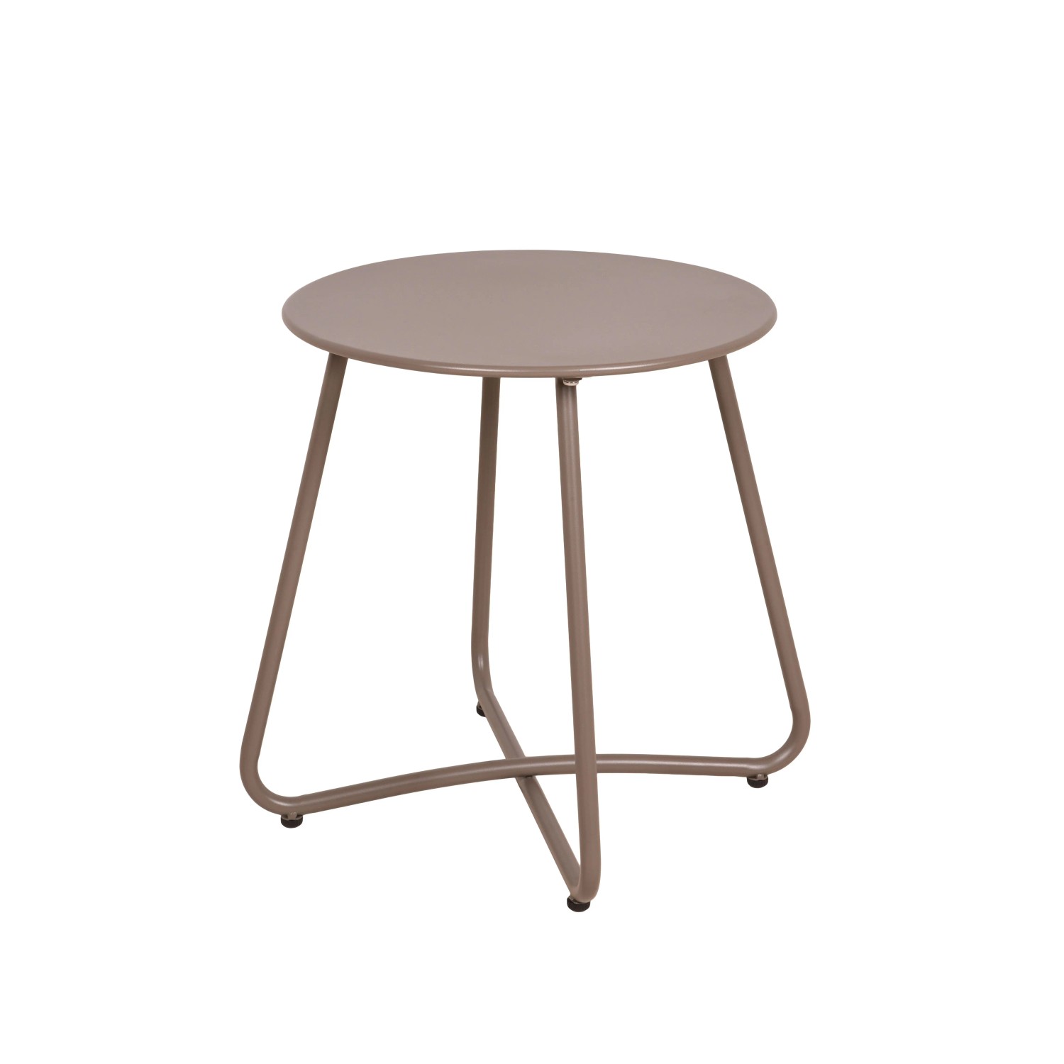 DELUKE Beistelltisch SONJA Kunststoff Taupe 44x40x40cm Couchtisch Sofatisch Abstelltisch