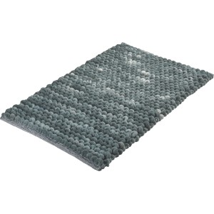 Grauer baliv Dark Wonder Badteppich (50x80 cm) aus Polyester mit Noppenstruktur.