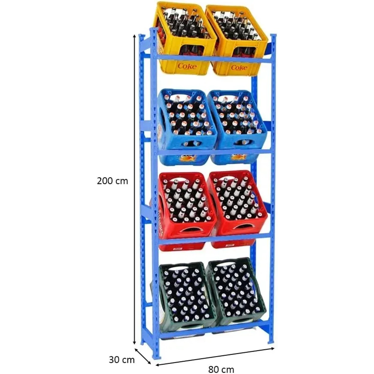 PROREGAL Regal für Getränkekisten 8 Kisten 200 x 80 x 30 cm Blau kaufen bei OBI