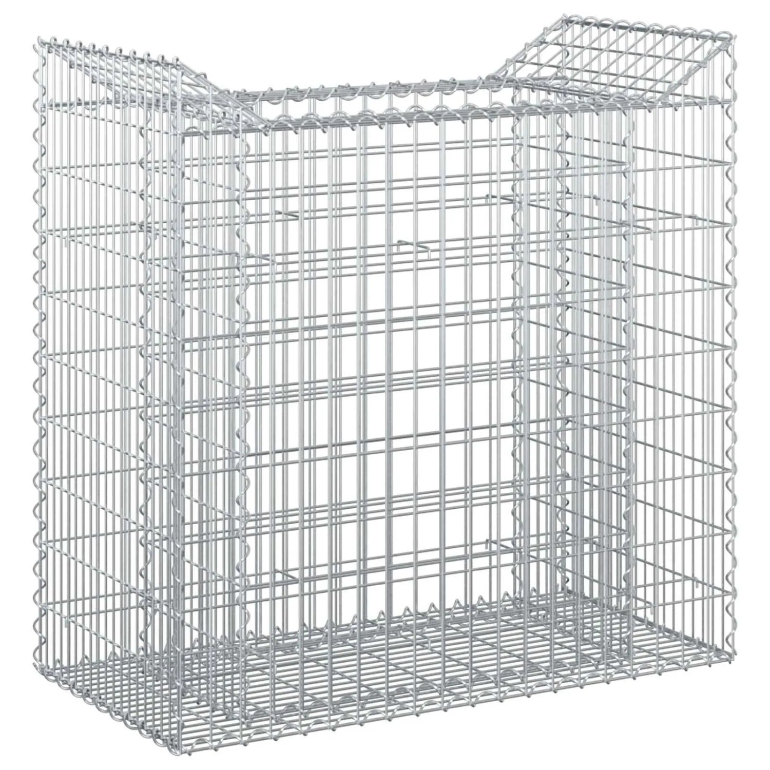 vidaXL Gabionen Hochbeet Silber 50 x 100 x 100 cm Verzinkter Stahl 42033308