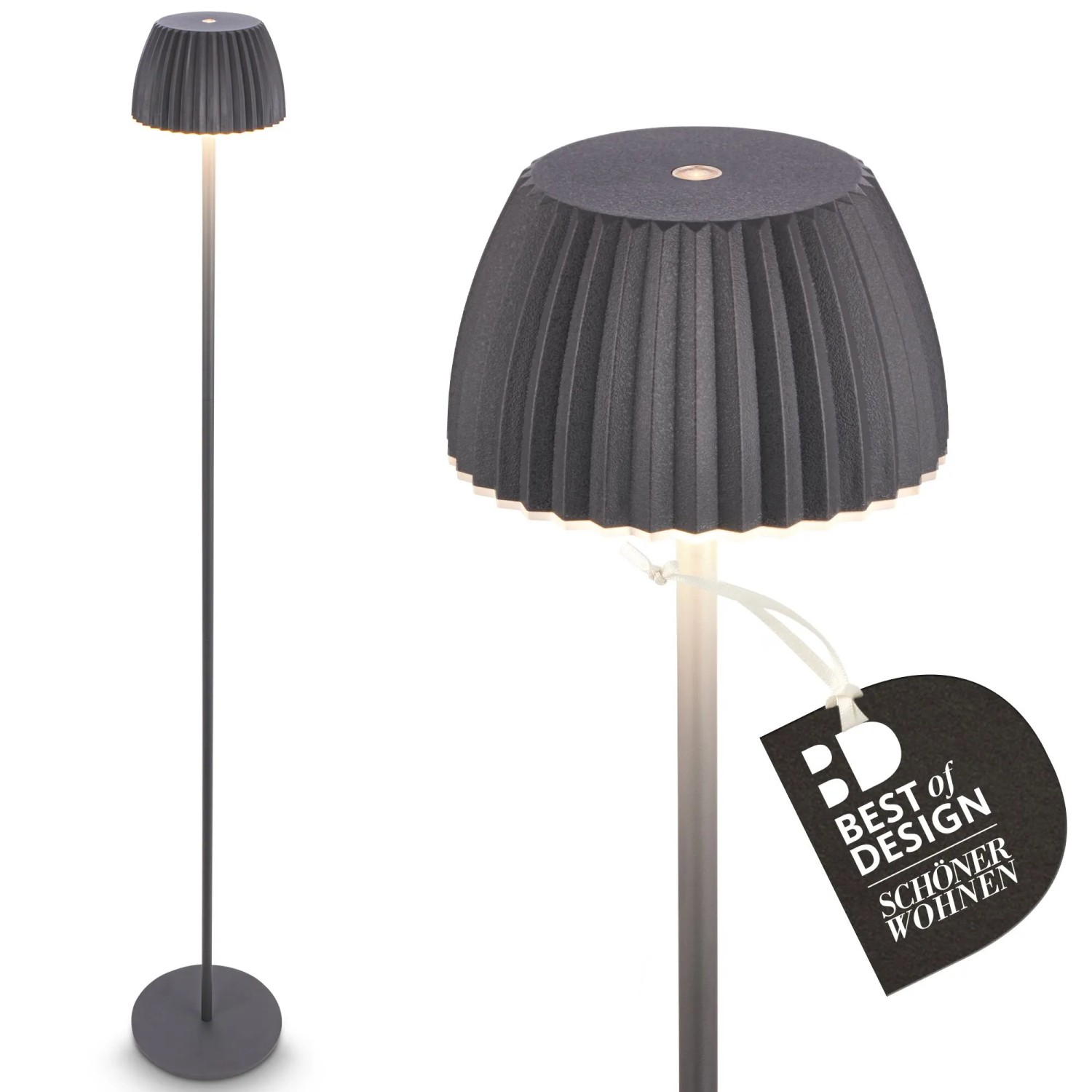 Brilo Akku-Stehleuchte Riffle Dimmbar Touch Lichtkante Anthrazit_2