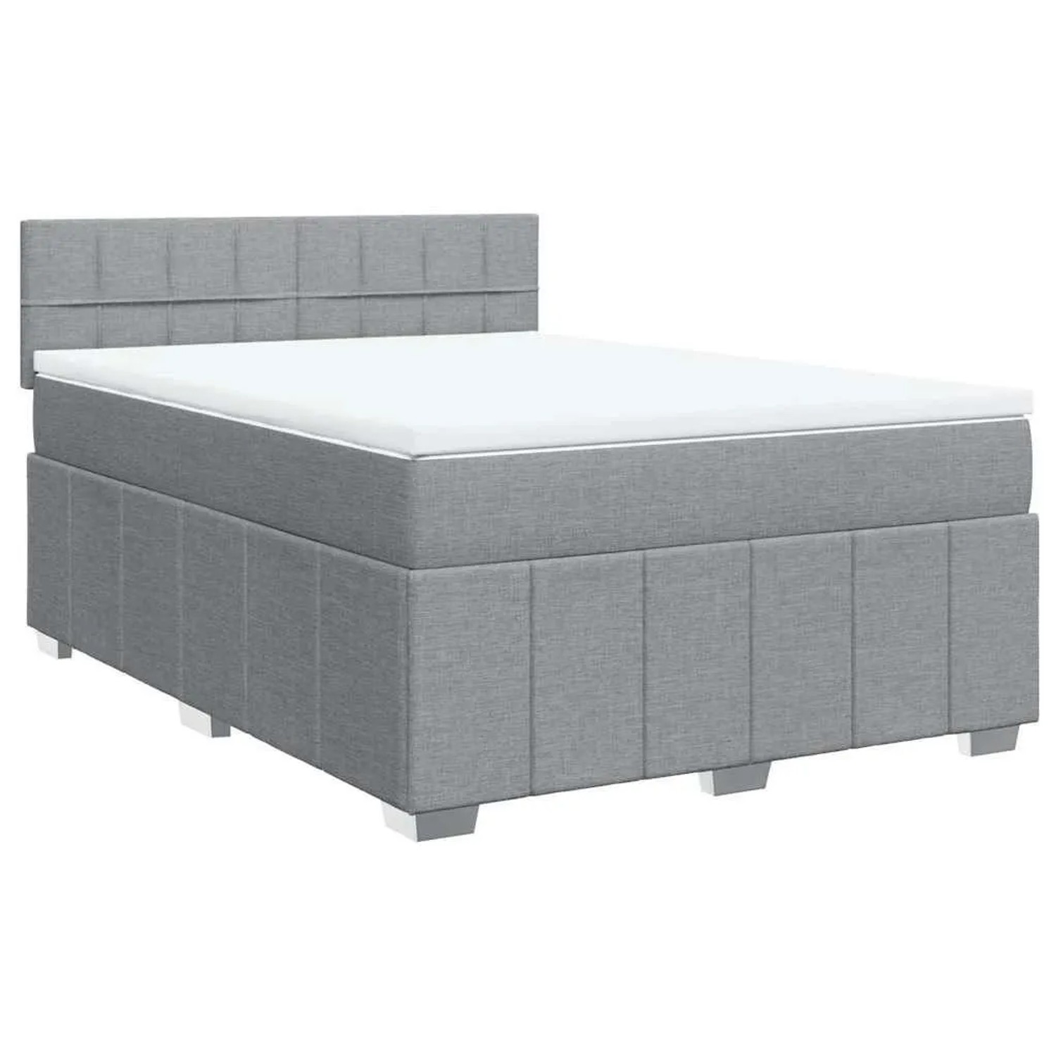 vidaXL Boxspringbett mit Matratze Hellgrau 140x200 cm Stoff 3287091 günstig online kaufen