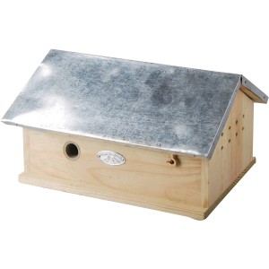 Esschert Design Hummelhaus aus Holz mit Metalldach, Insektenhaus für den Garten.