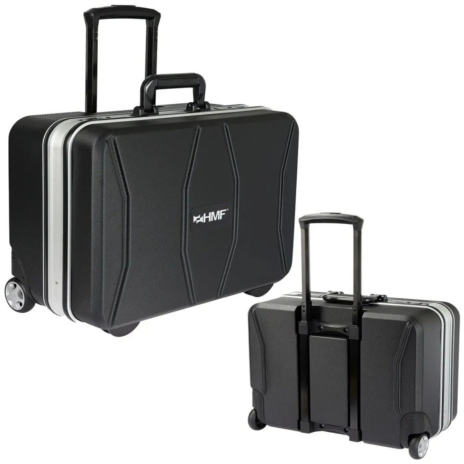 HMF 15602-02 Werkzeugtrolley Leer Werkzeugkoffer ABS-Kunststoff Rollen 47 x 40 x 24 cm_2
