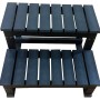 Anthrazitfarbene Home Deluxe Whirlpool-Treppe Beach, 2-stufig, aus WPC.
