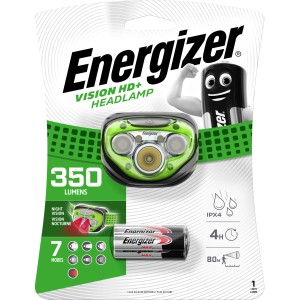 Energizer Vision HD+ Kopflampe mit 7 LEDs, inkl. Batterien. Ideal für Arbeit und Freizeit.