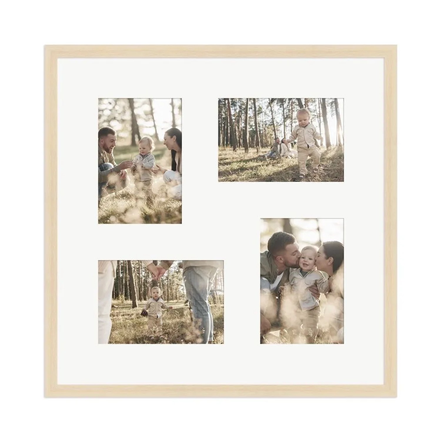 WANDStyle Galerierahmen G950 in Natur 40 x 40 cm für 4 Bilder im Format 10 x 15 cm