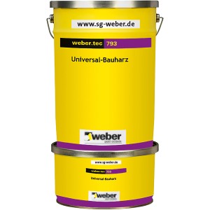 Gelber Eimer Weber.tec 793 Universal-Bauharz, 1 kg, für Isolier- und Sperrgründe.