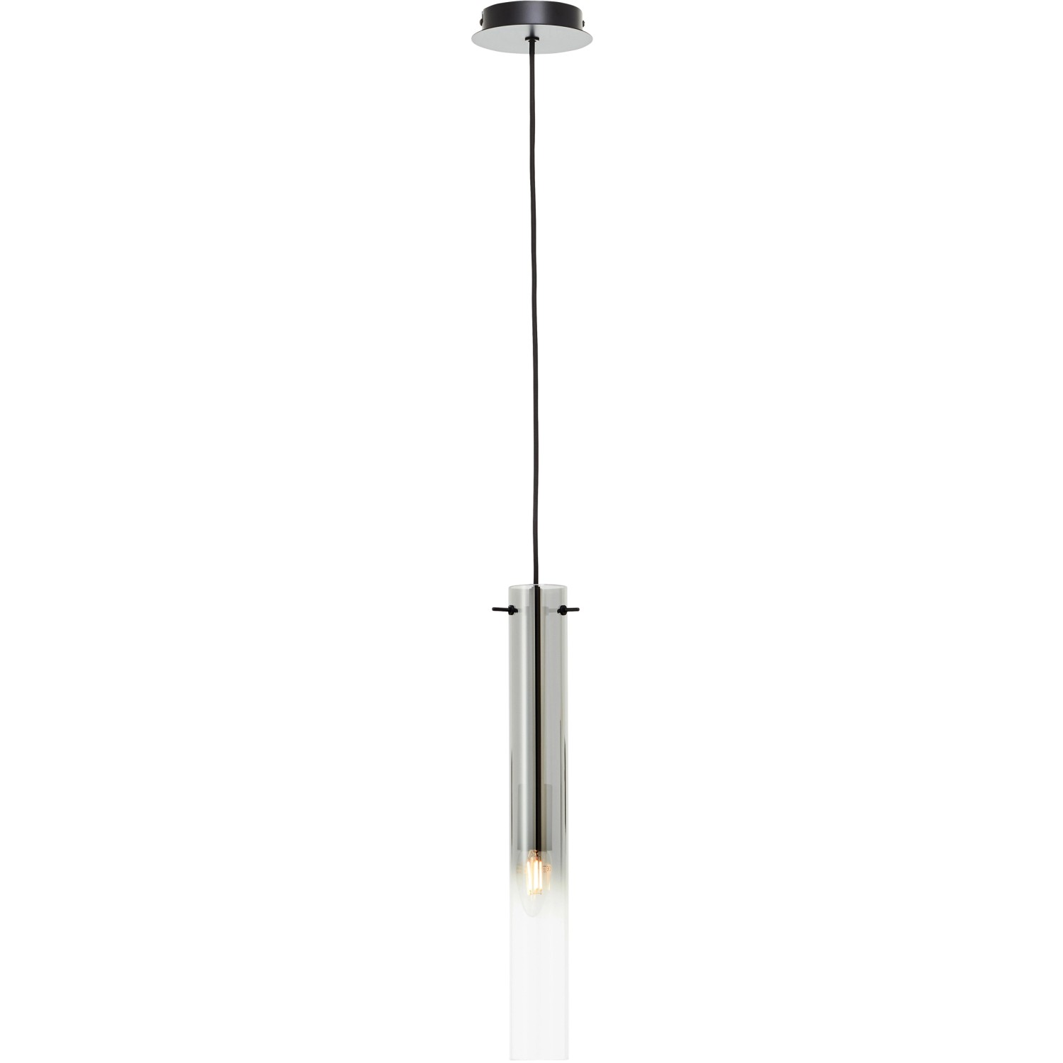 Brilliant Pendelleuchte Glasini 1-flammig Schwarz Matt Ø 14,5 cm x 119 cm