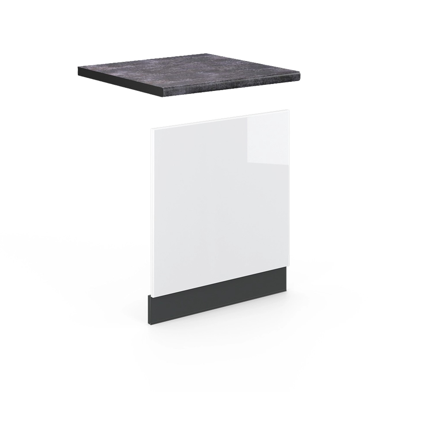 Vicco Frontblende Fame-Line Weiß Hochglanz/Anthrazit 60 cm AP Anthrazit