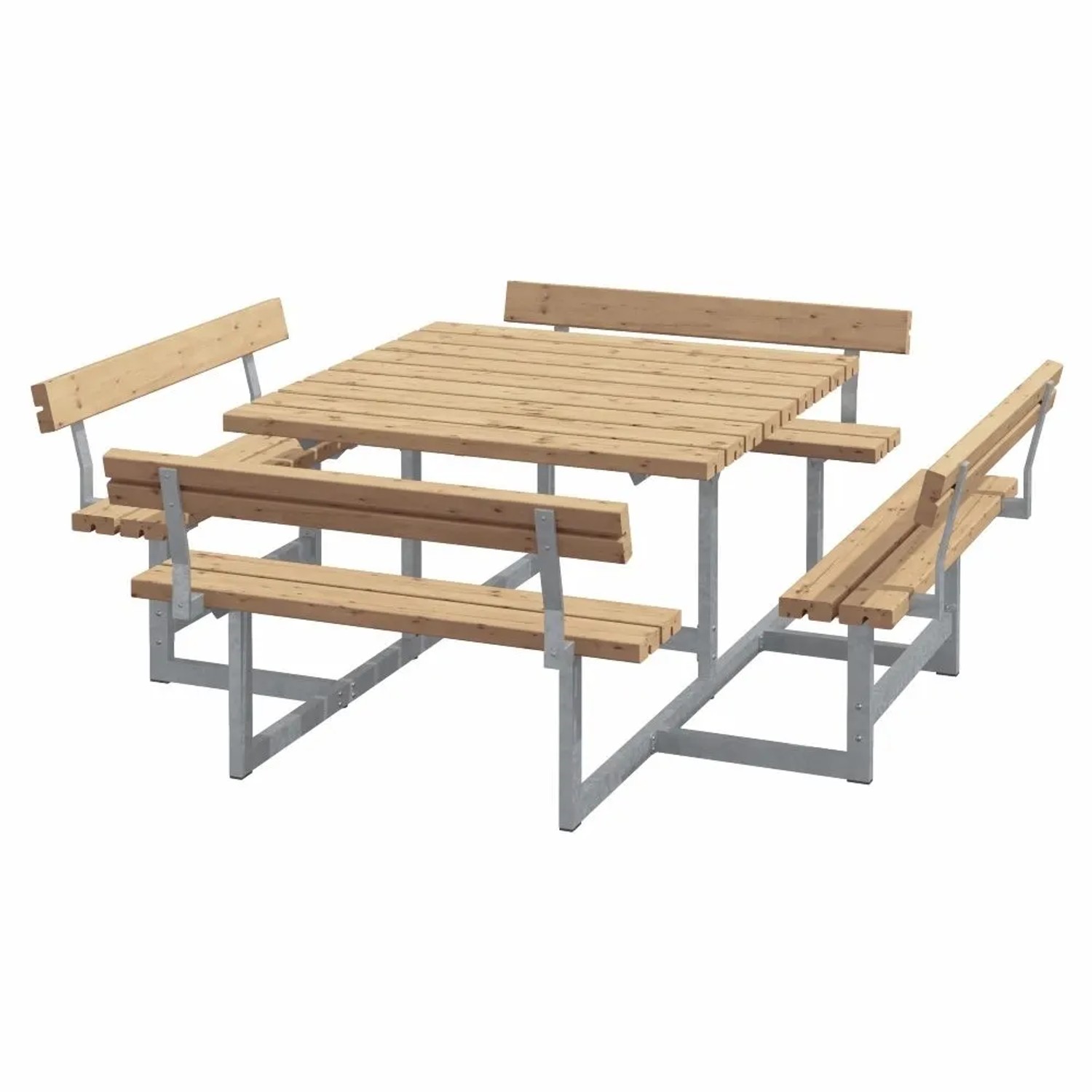 PLUS Gartenmöbel Sitzgruppe 224 cm Klappbar ThermoWood mit 4 Rückenlehnen