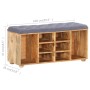 vidaXL Flurbank 100x35x47 cm Mango Massivholz 285891_6