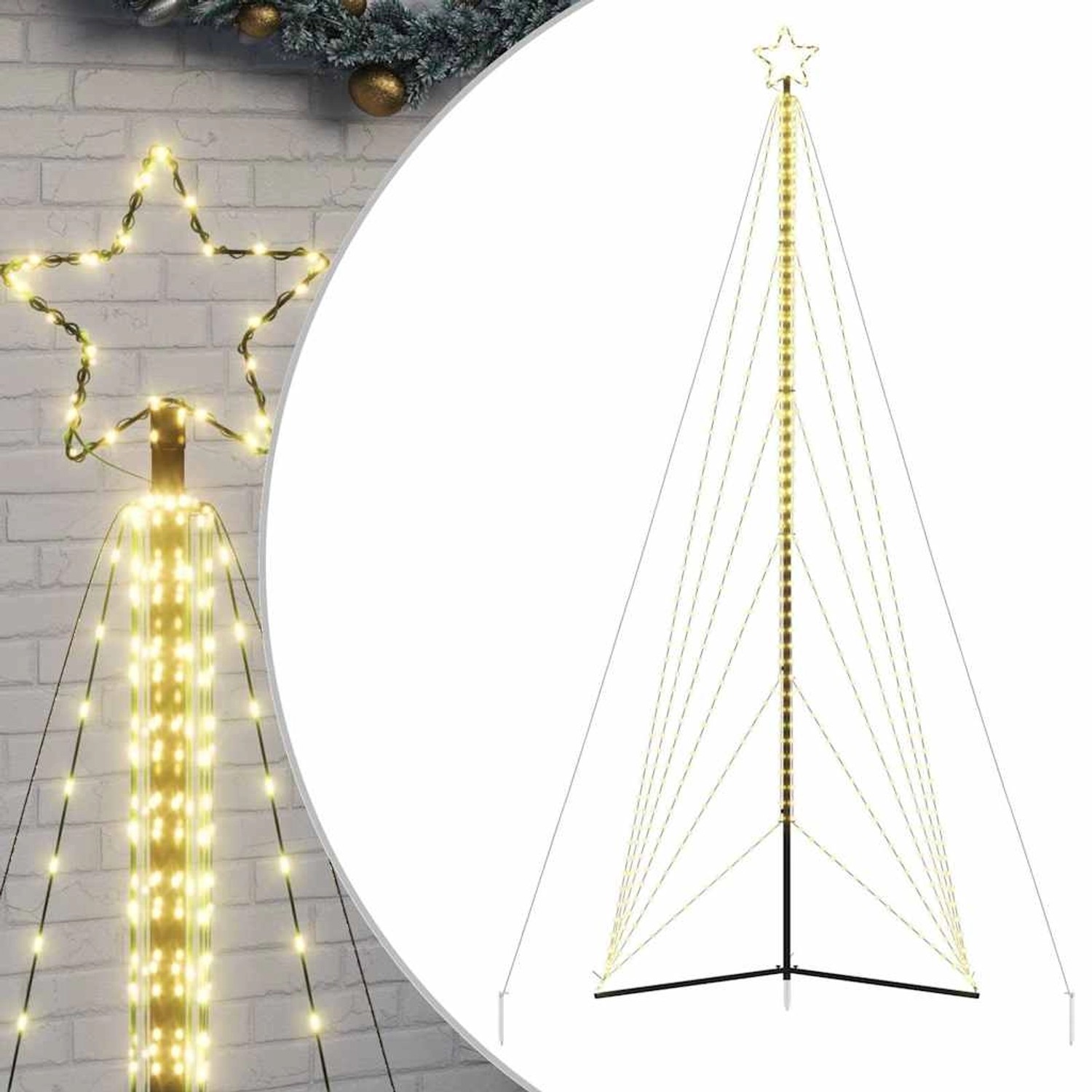 vidaXL LED Weihnachtsbaum 861 LEDs Warmweiß 478 cm 4016424