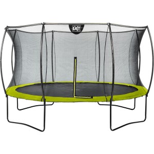 Grünes EXIT Silhouette Trampolin D427cm mit Sicherheitsnetz für den Garten.