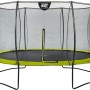 Grünes EXIT Silhouette Trampolin D427cm mit Sicherheitsnetz für den Garten.