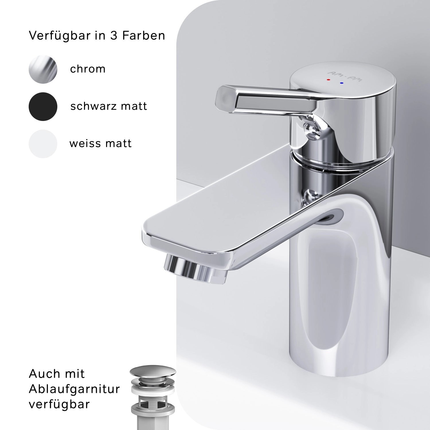 AM.PM Einhebel-Waschtischarmatur X-Joy S Wasserhahn Bad aus 