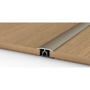 Übergangsprofil Edelstahl matt, zum Klicken, für Laminat & Parkett. Höhenausgleich bis 6mm.