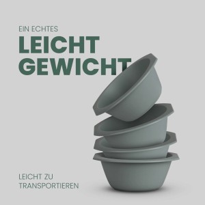 Stapel aus grünen ProHome Kunststoff Schüsseln, 16er Pack, BPA-frei, ideal für Küche und Aufbewahrung.