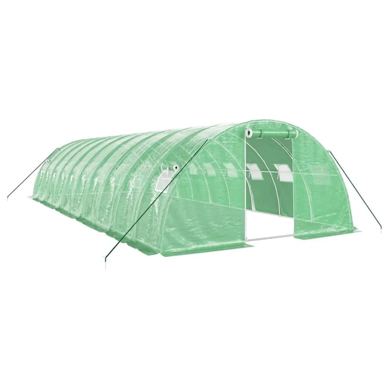 vidaXL Gewächshaus mit Stahlrahmen Grün 40 m² 10x4x2 m 3188064