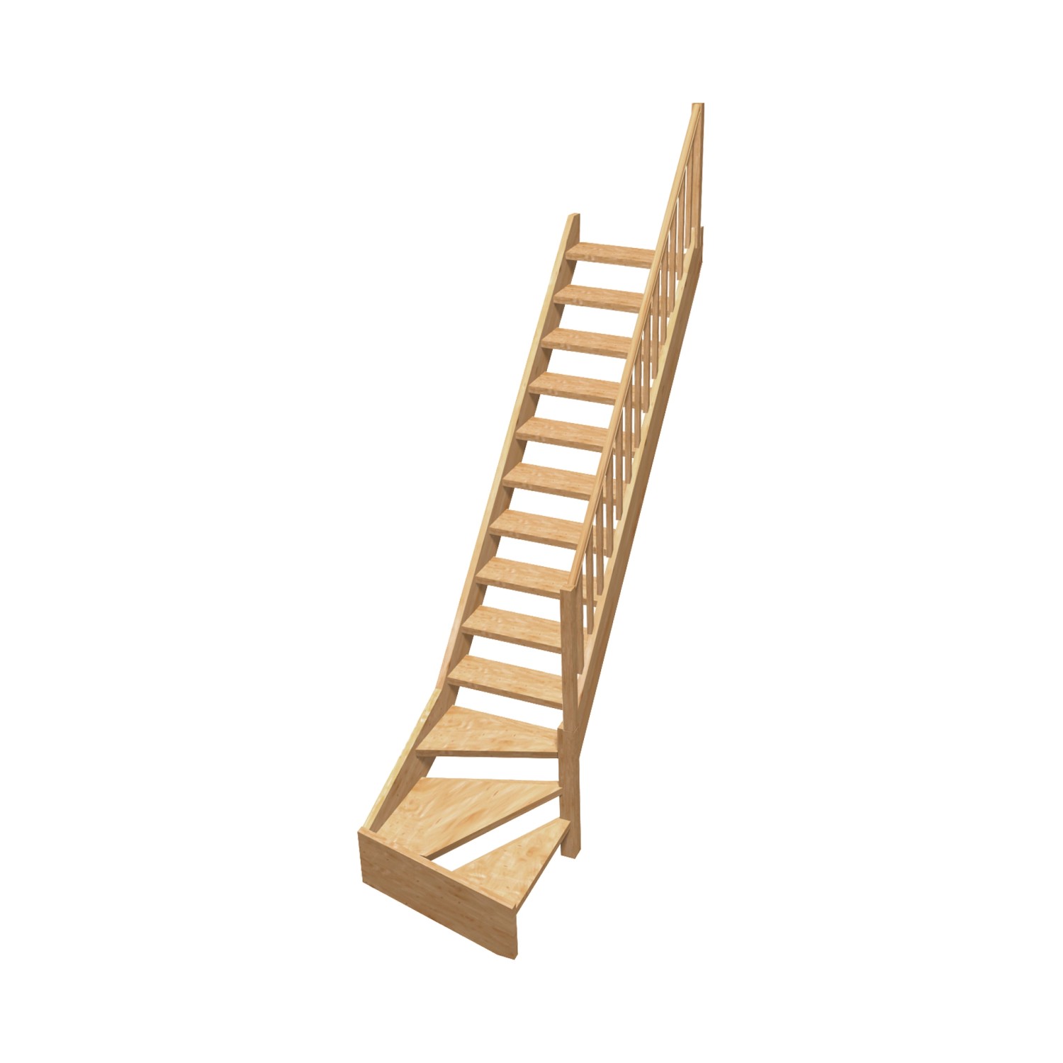 Kordo Raumspartreppe Viertelgewendelt Rechts Fichte Mit Brüstungsgeländer N günstig online kaufen