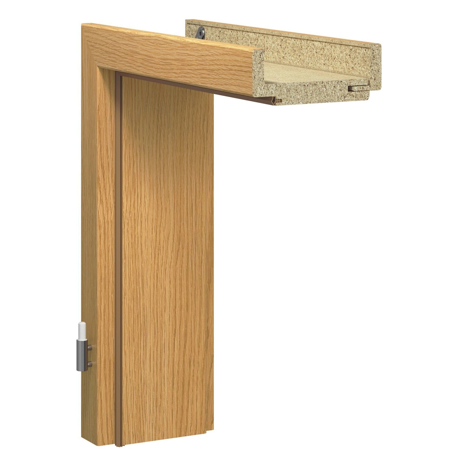 Zarge Dekorfolie Holznachbildung Eiche Hell 61 x 198,5 x 20,5 cm Anschlag L günstig online kaufen