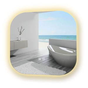 Aica Sanitär Badspiegel Quadrat 50 cm Spiegel mit LED Beleuchtung Drei Lichtfarbe Dimm Memory Neutral-Warm-Kaltweiß Touch Wandschalter Beschlagfrei