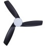 Energiespar Deckenventilator Bronx mit LED, Chrom/Schwarz, 132cm. Leise und effizient für Wohnräume.