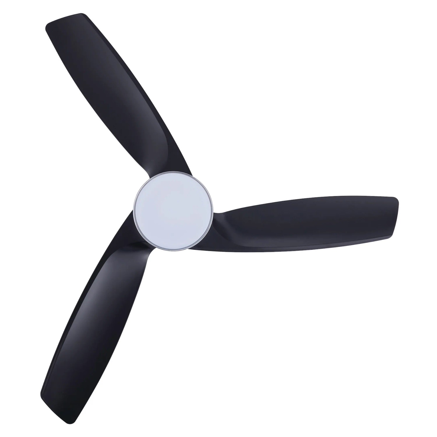 Energiespar Deckenventilator Bronx mit LED, Chrom/Schwarz, 132cm. Leise und effizient für Wohnräume.