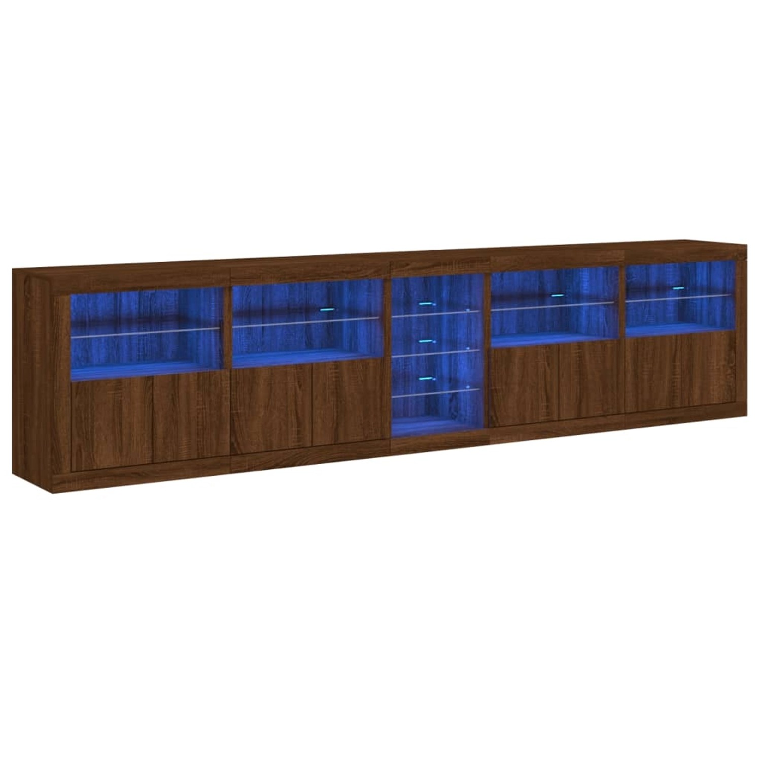 vidaXL Sideboard mit LED-Leuchten Braun Eichen-Optik 283x37x67 cm 3209029 günstig online kaufen