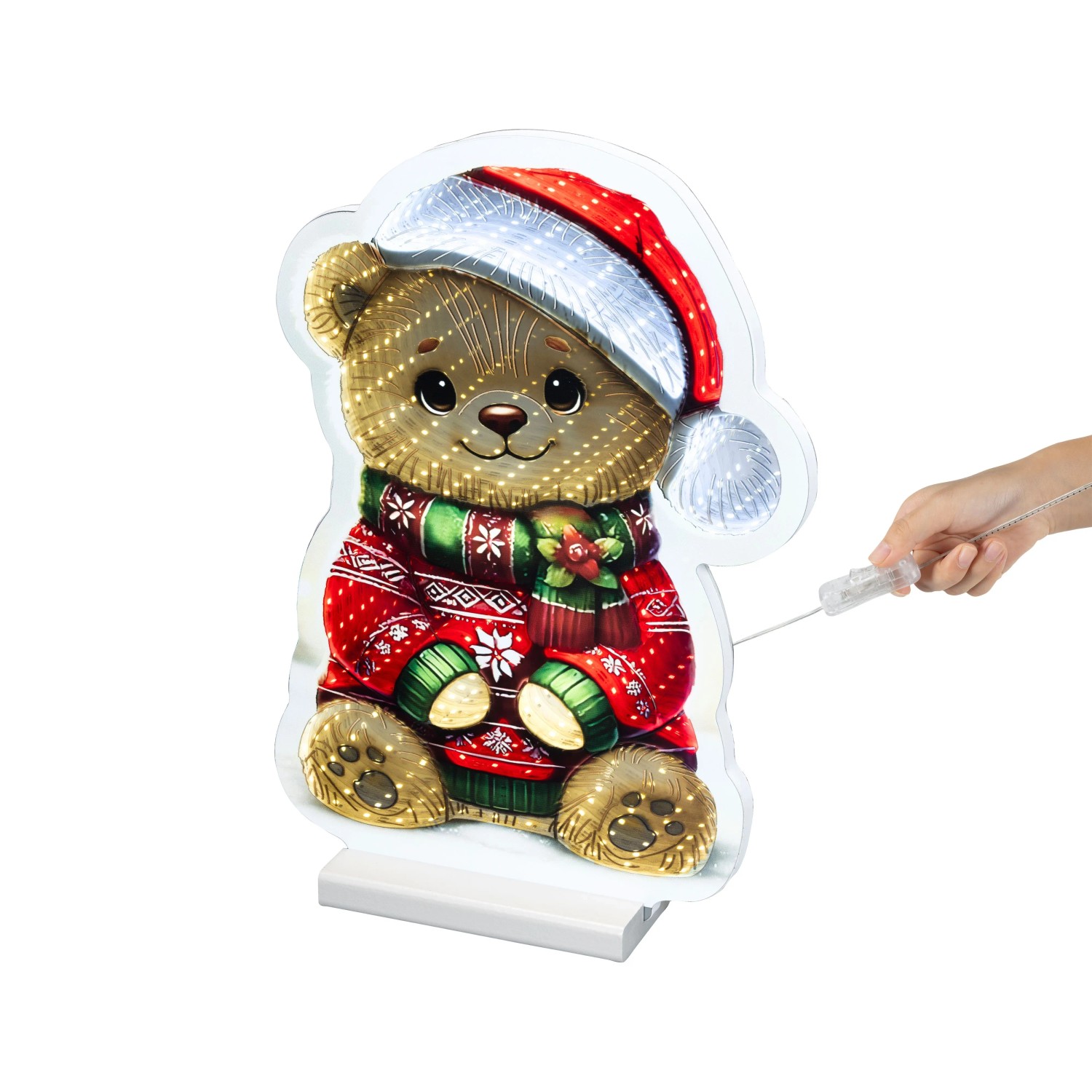 Lumineo LED-Infinity-Leuchte Braunbär 198 LEDs 36 cm x 25,5 cm x 1,3 cm