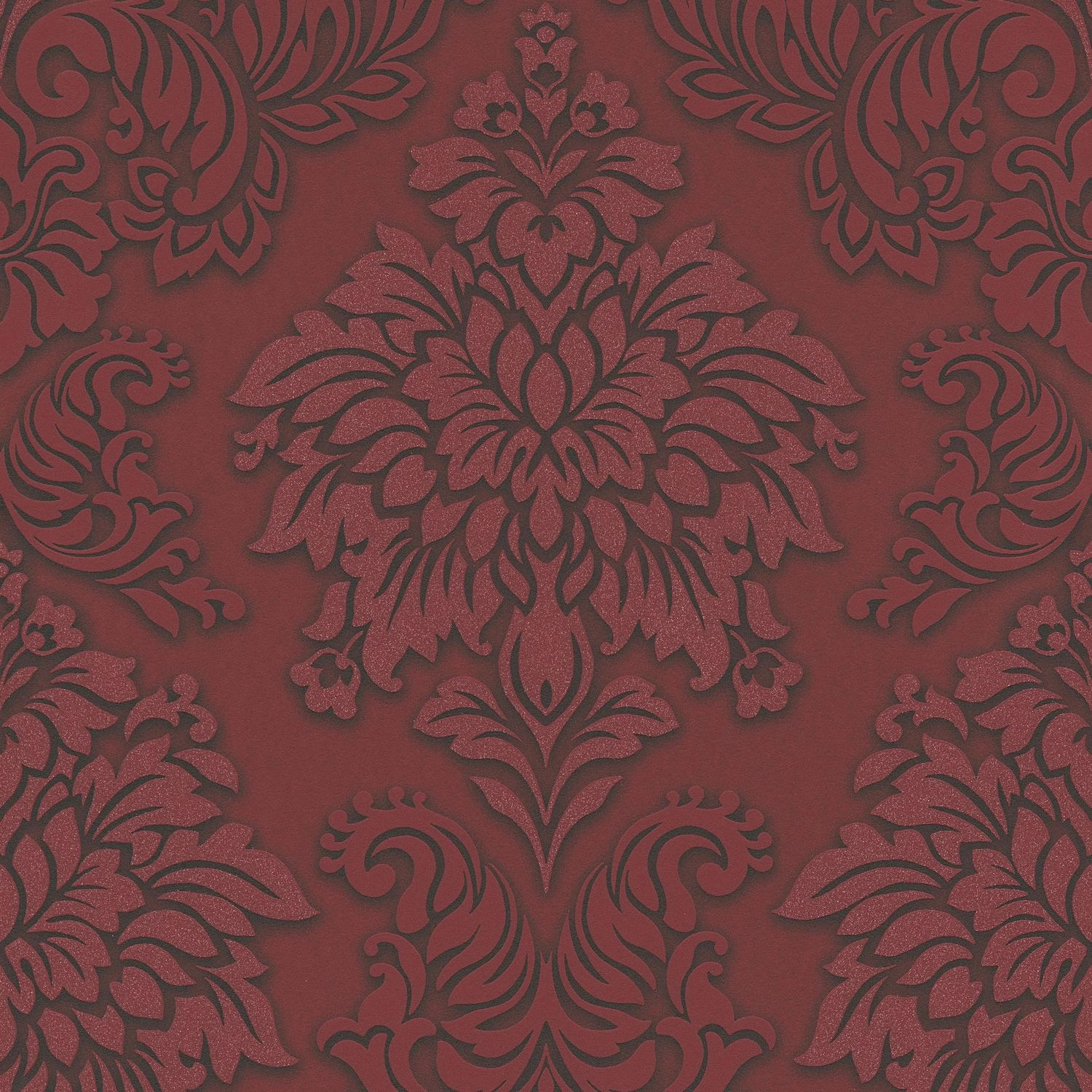 PROFHOME 368983-GU Barock Tapete Ornament glänzend Rot Silber Schwarz 0,53 günstig online kaufen