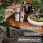 belton Buntlack Perfect Cashmere Brown seidenmatt, 2 Sprays auf Holzbank.